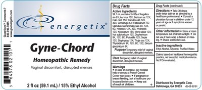 2 Oz Bottle Label (Gyne Chord 2 Oz. Bottle Label)